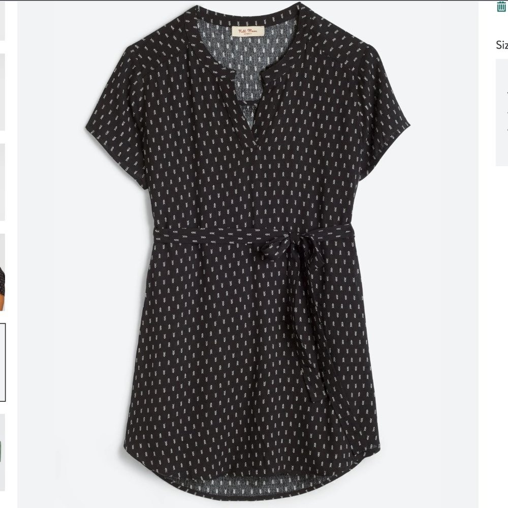 FULL MOON Segura Short Sleeve Tie Waist Maternity Blouse